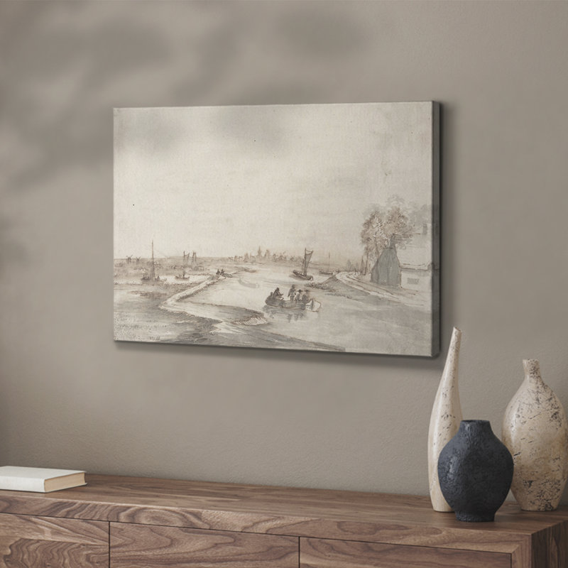 Winston Porter Vintage Sketch Work-XXI -Gallery Wrapped Cavas